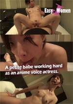 A petite babe working hard as an anime voice actress